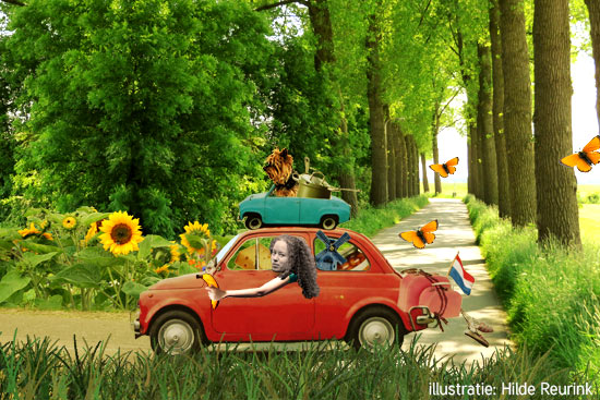 fotocollage thema vakantie in eigen land, gemaakt door Hilde Reurink